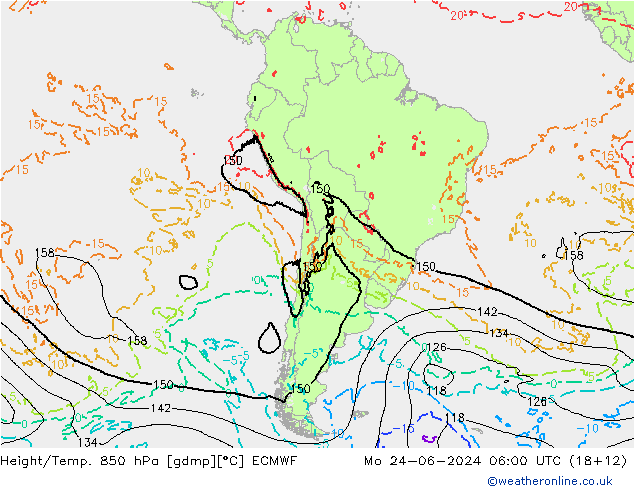 Z500/Rain (+SLP)/Z850 ECMWF Po 24.06.2024 06 UTC