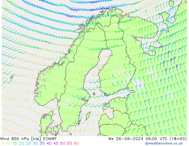 Wind 850 hPa ECMWF wo 26.06.2024 06 UTC