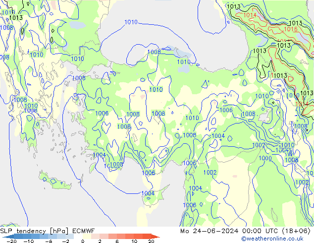 Y. Basıncı eğilimi ECMWF Pzt 24.06.2024 00 UTC