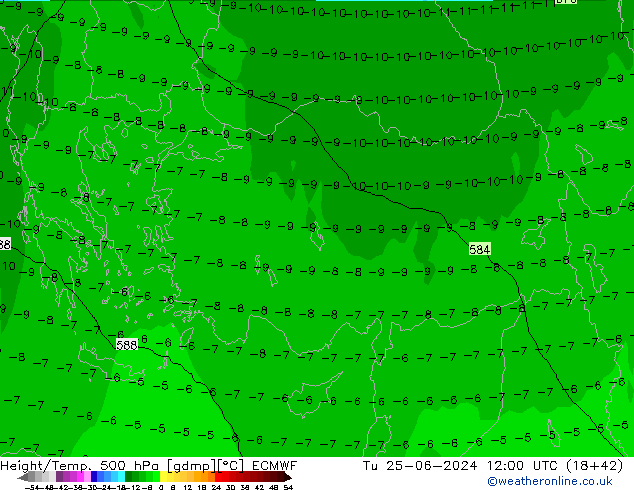 Z500/Regen(+SLP)/Z850 ECMWF di 25.06.2024 12 UTC