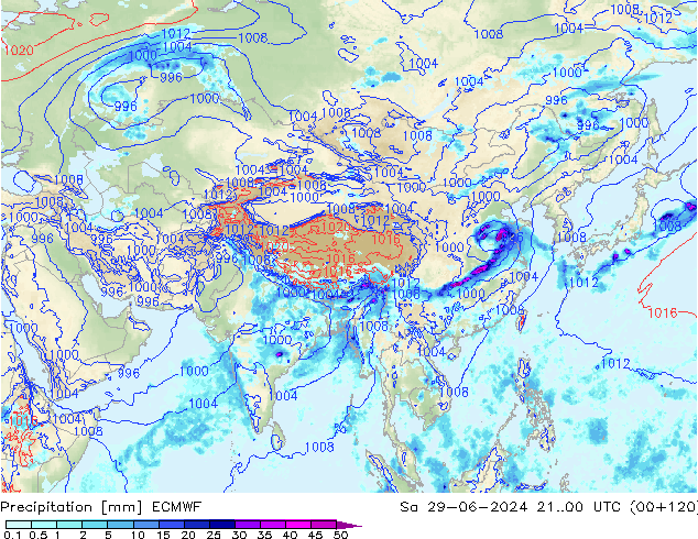 Précipitation ECMWF sam 29.06.2024 00 UTC