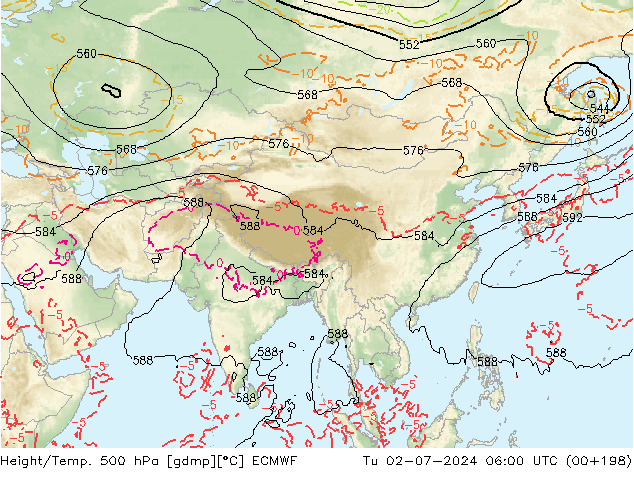 Z500/Regen(+SLP)/Z850 ECMWF di 02.07.2024 06 UTC