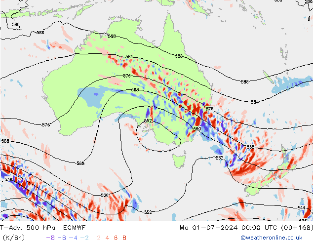 T-Adv. 500 hPa ECMWF Seg 01.07.2024 00 UTC