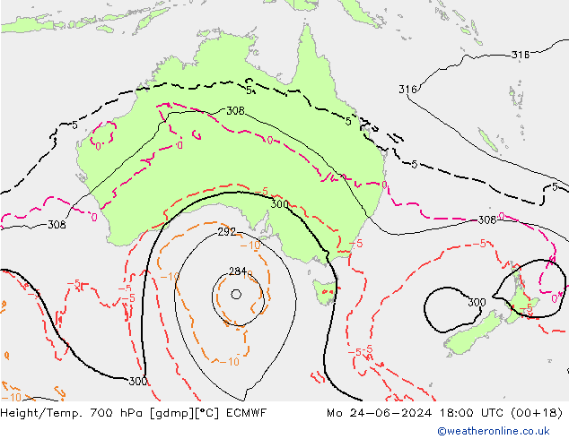 Hoogte/Temp. 700 hPa ECMWF ma 24.06.2024 18 UTC