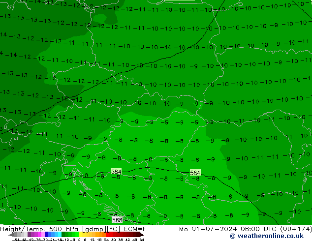 Z500/Regen(+SLP)/Z850 ECMWF ma 01.07.2024 06 UTC