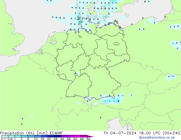 Z500/Rain (+SLP)/Z850 ECMWF jeu 04.07.2024 00 UTC