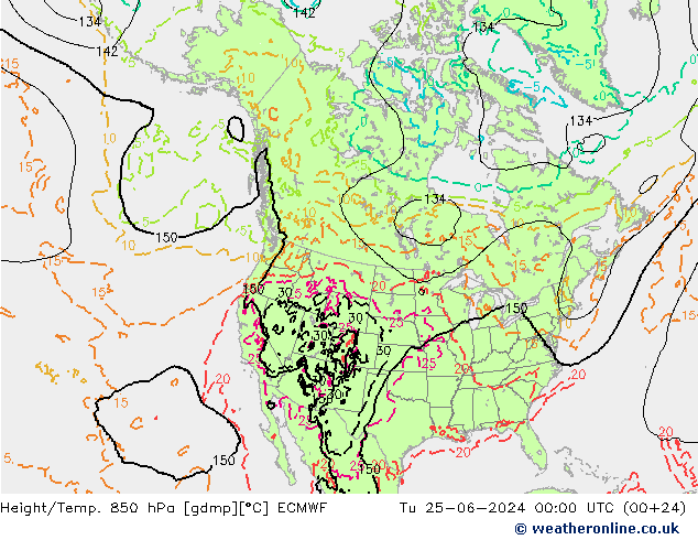 Z500/Rain (+SLP)/Z850 ECMWF mar 25.06.2024 00 UTC