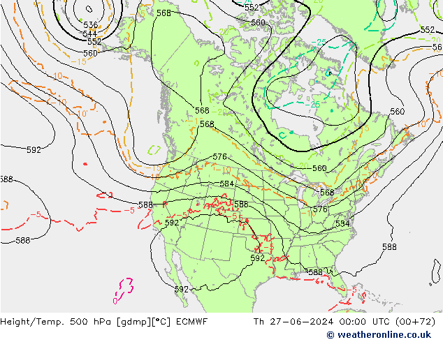 Z500/Rain (+SLP)/Z850 ECMWF Th 27.06.2024 00 UTC