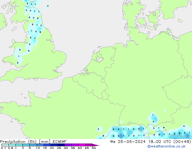 Z500/Rain (+SLP)/Z850 ECMWF We 26.06.2024 00 UTC