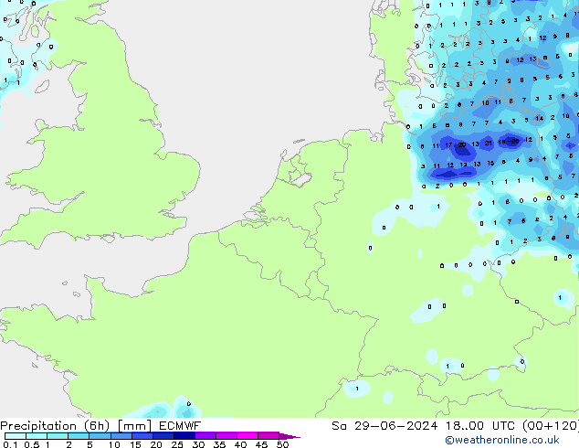 Yağış (6h) ECMWF Cts 29.06.2024 00 UTC