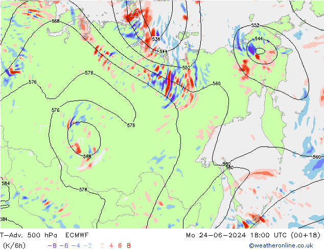 T-Adv. 500 hPa ECMWF ma 24.06.2024 18 UTC