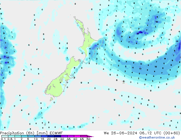 Z500/Rain (+SLP)/Z850 ECMWF We 26.06.2024 12 UTC