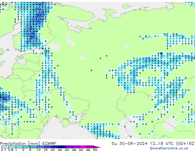 Neerslag ECMWF zo 30.06.2024 18 UTC