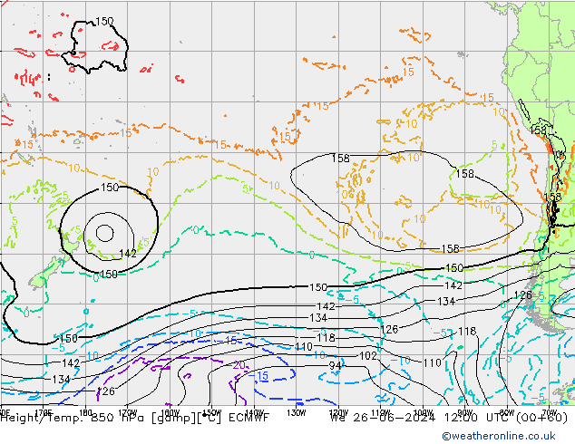 Z500/Rain (+SLP)/Z850 ECMWF We 26.06.2024 12 UTC