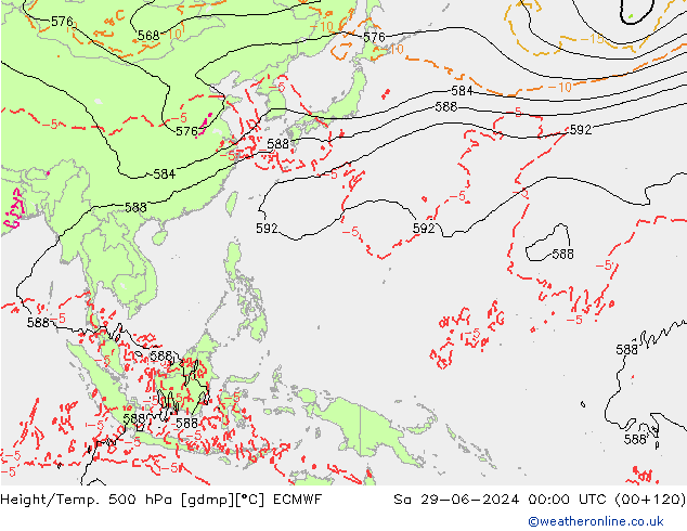 Z500/Rain (+SLP)/Z850 ECMWF sam 29.06.2024 00 UTC