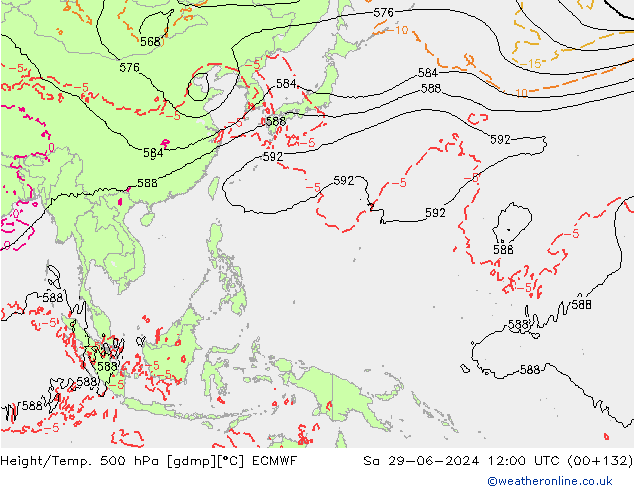 Z500/Rain (+SLP)/Z850 ECMWF So 29.06.2024 12 UTC