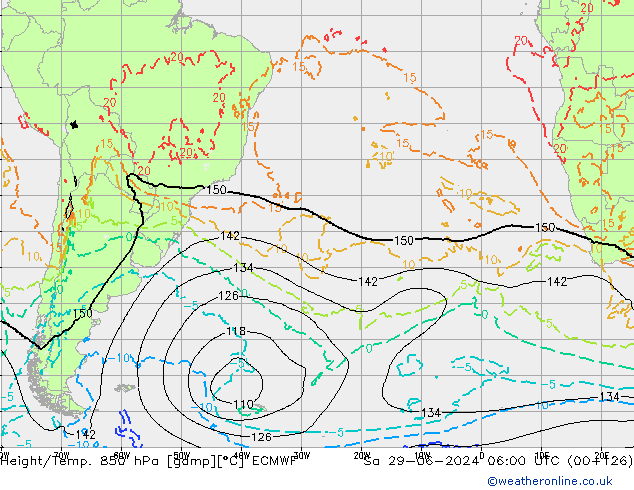 Height/Temp. 850 hPa ECMWF Sa 29.06.2024 06 UTC