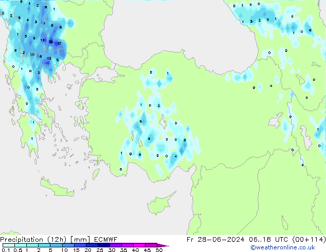 Precipitação (12h) ECMWF Sex 28.06.2024 18 UTC