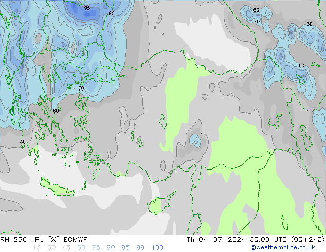 850 hPa Nispi Nem ECMWF Per 04.07.2024 00 UTC