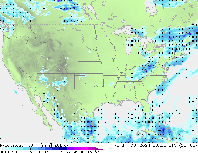 Prec 6h/Wind 10m/950 ECMWF  24.06.2024 06 UTC