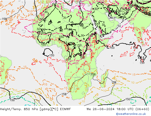 Z500/Rain (+SLP)/Z850 ECMWF St 26.06.2024 18 UTC