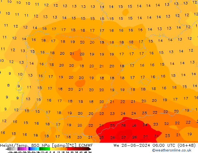 Z500/Rain (+SLP)/Z850 ECMWF mié 26.06.2024 06 UTC