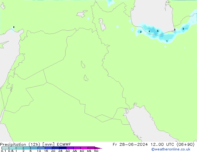 Precipitation (12h) ECMWF Fr 28.06.2024 00 UTC