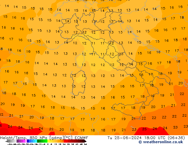 Z500/Rain (+SLP)/Z850 ECMWF mar 25.06.2024 18 UTC