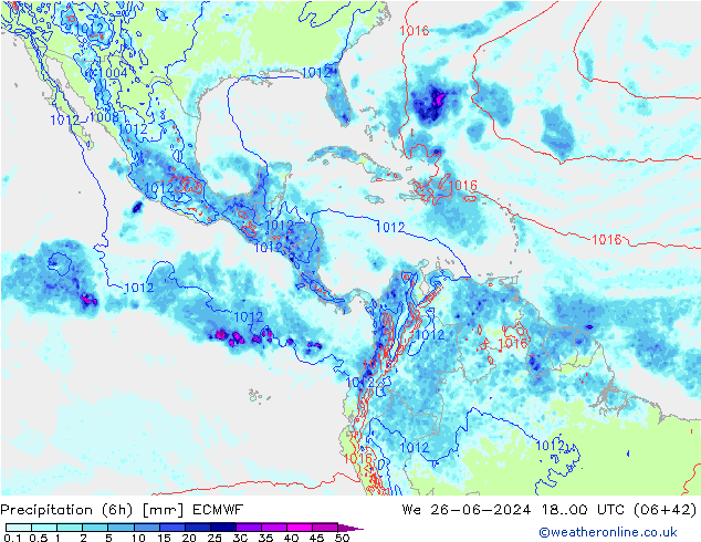 Z500/Rain (+SLP)/Z850 ECMWF Qua 26.06.2024 00 UTC