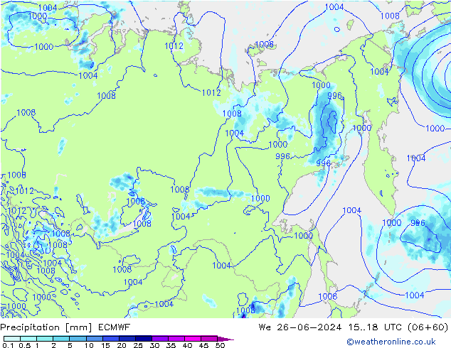 Precipitación ECMWF mié 26.06.2024 18 UTC