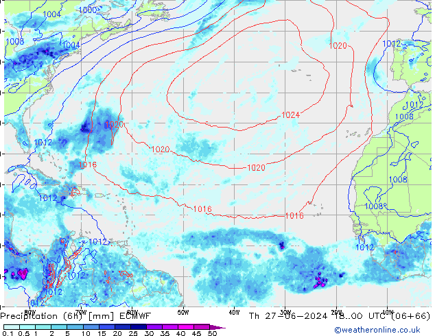 Z500/Rain (+SLP)/Z850 ECMWF Qui 27.06.2024 00 UTC