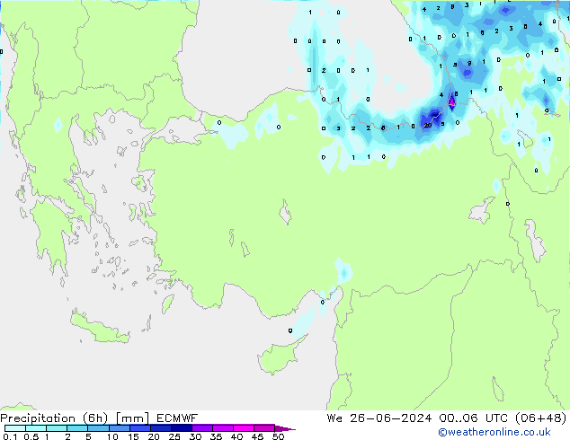 Z500/Rain (+SLP)/Z850 ECMWF We 26.06.2024 06 UTC