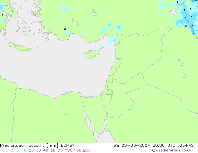 Precipitation accum. ECMWF ср 26.06.2024 00 UTC