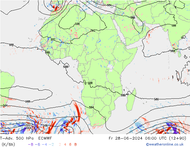 T-Adv. 500 hPa ECMWF pt. 28.06.2024 06 UTC