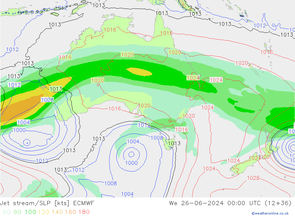 Jet stream/SLP ECMWF We 26.06.2024 00 UTC