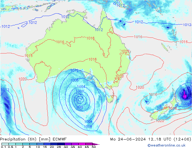 Z500/Rain (+SLP)/Z850 ECMWF Mo 24.06.2024 18 UTC