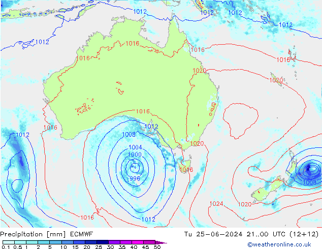 precipitação ECMWF Ter 25.06.2024 00 UTC