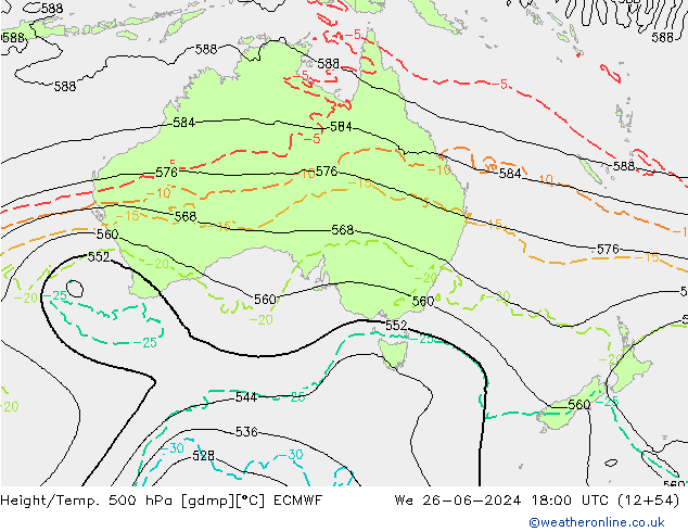 Z500/Rain (+SLP)/Z850 ECMWF Qua 26.06.2024 18 UTC