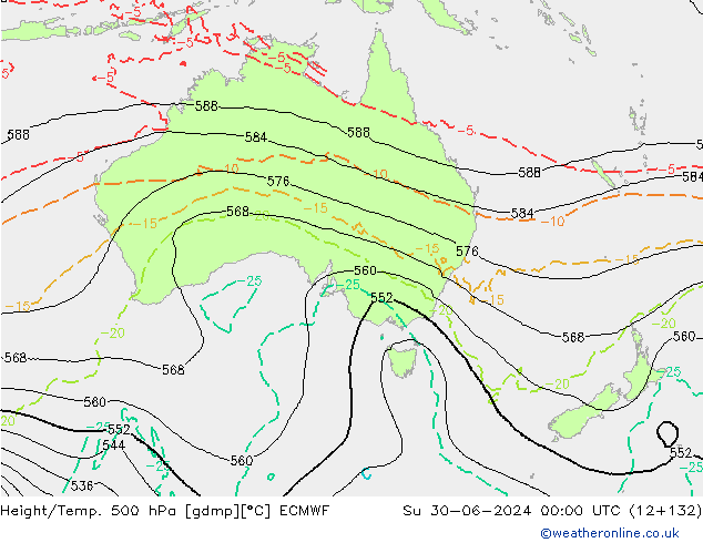 Géop./Temp. 500 hPa ECMWF dim 30.06.2024 00 UTC