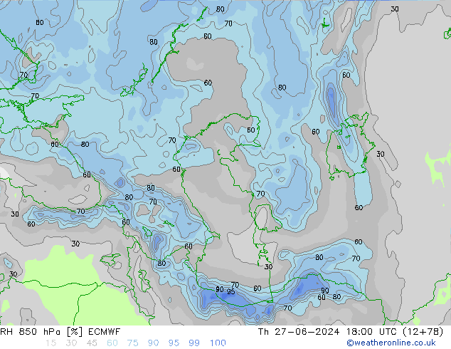 RV 850 hPa ECMWF do 27.06.2024 18 UTC