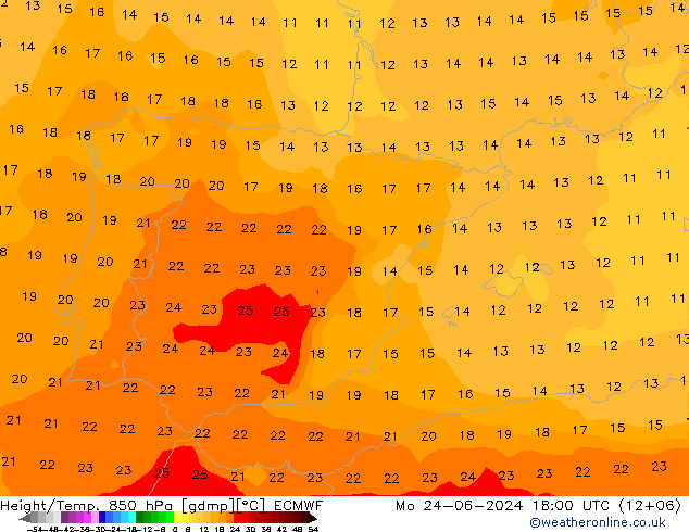 Z500/Rain (+SLP)/Z850 ECMWF пн 24.06.2024 18 UTC