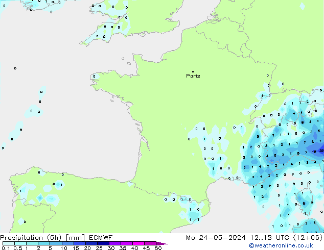 Z500/Regen(+SLP)/Z850 ECMWF ma 24.06.2024 18 UTC