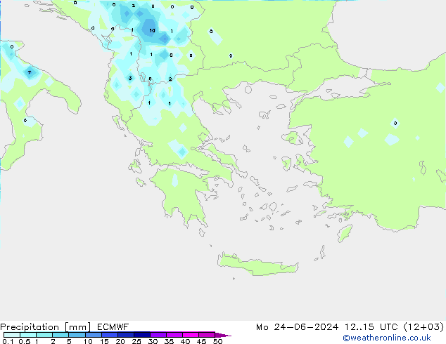 Precipitazione ECMWF lun 24.06.2024 15 UTC