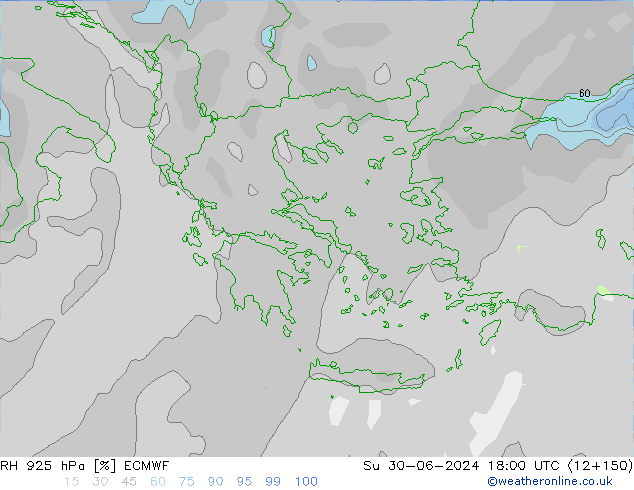 RH 925 hPa ECMWF Su 30.06.2024 18 UTC