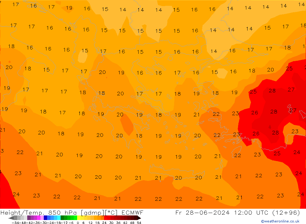 Z500/Rain (+SLP)/Z850 ECMWF Fr 28.06.2024 12 UTC