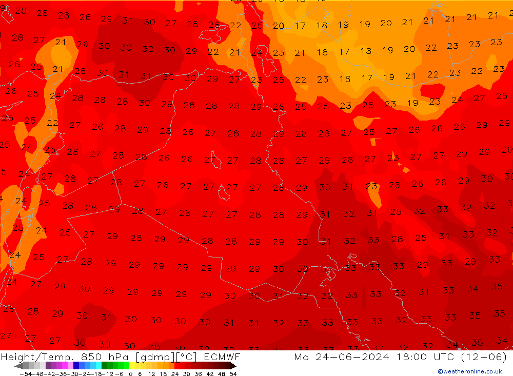 Z500/Rain (+SLP)/Z850 ECMWF  24.06.2024 18 UTC