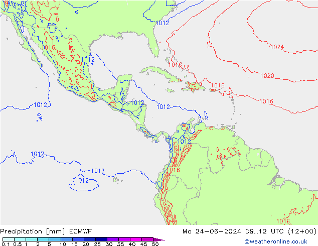 opad ECMWF pon. 24.06.2024 12 UTC