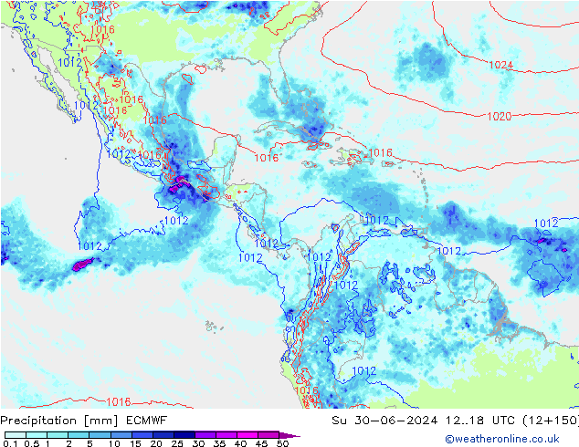 Precipitazione ECMWF dom 30.06.2024 18 UTC