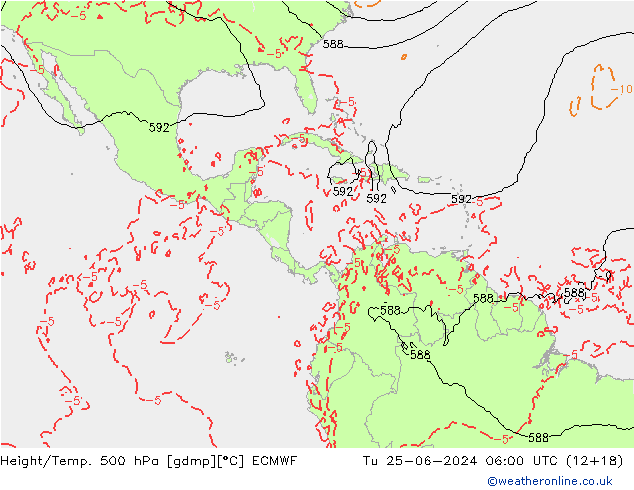 Z500/Rain (+SLP)/Z850 ECMWF  25.06.2024 06 UTC