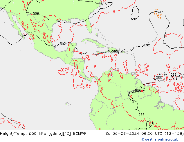 Z500/Rain (+SLP)/Z850 ECMWF Dom 30.06.2024 06 UTC